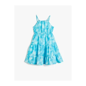 Koton Strapless Midi Dress Tie-tie Patterned Tie Dye