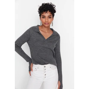 Trendyol Sweater - Gray - Regular fit