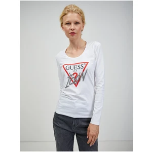 White Women's Long Sleeve T-Shirt Guess - Women