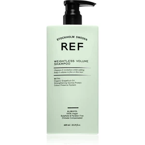 REF Weightless Volume Shampoo šampon pro jemné a zplihlé vlasy pro objem od kořínků 600 ml