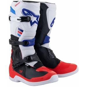 Alpinestars Tech 3 Boots White/Bright Red/Dark Blue 40,5 Motoros csizmák