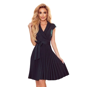 Pleated dress with Numoco neckline