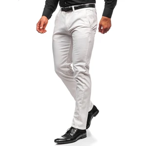 Pantaloni chinos albi bărbati Bolf 1143