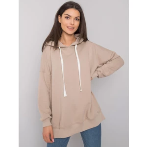 Ordinary beige hooded sweatshirt