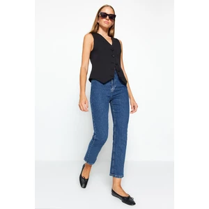 Trendyol Dark Blue High Waist Comfort Straight Jeans