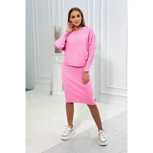 Sweater set blouse + dress light pink