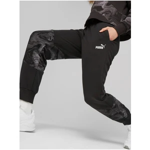 Puma Power Cat Marbleized Black Women's Sweatpants - Women