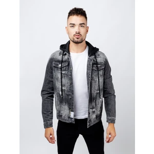 Man Denim Jacket GLANO - dark gray