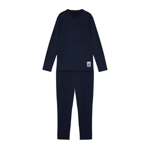 Trendyol Men's Navy Blue Tag Detail Knitted Pajamas Set