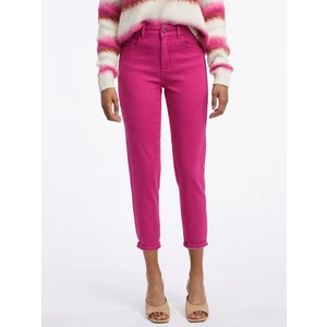 Orsay Dark Pink Women's Shortened Slim Fit Jeans - Women