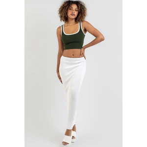 Madmext White Basic Long Knitwear Skirt