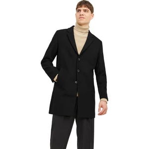 Men's black coat with wool blend Jack & Jones Morrison