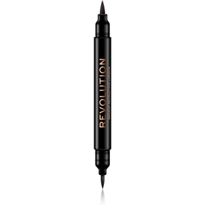 Makeup Revolution Thick And Thin Dual oboustranná tužka na oči odstín Black 1 ml
