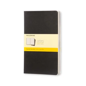 Moleskine Sešity 3 ks černé L, čtverečkované