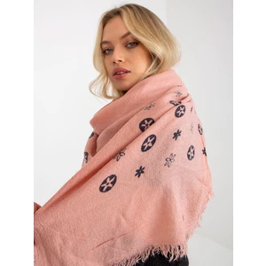 Powdery pink women's scarf with print