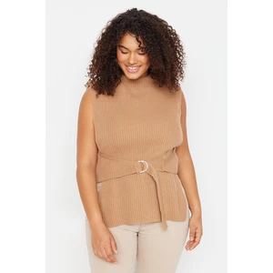 Trendyol Curve Plus Size Sweater Vest - Braun - Regular fit