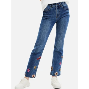 Blue Women Flared Fit Jeans Pants Desigual Nicole - Women