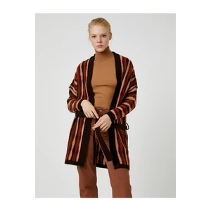 Koton Belted Knitwear Long Cardigan