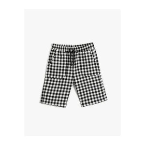 Koton Tie Waist Plaid Shorts Above Knee