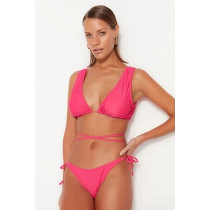 Trendyol Fuchsia Triangle Tie Bikini Top