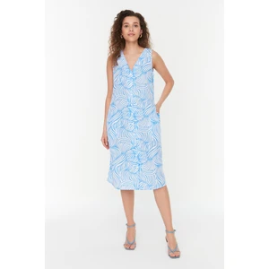 Trendyol Blue Patterned Shirt Dress