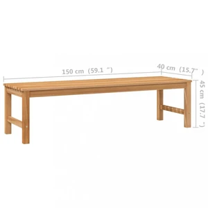 Záhradná lavica teak Dekorhome 150 cm,Záhradná lavica teak Dekorhome 150 cm