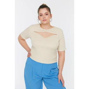 Trendyol Curve Stone Cutout Detailed Knitted Blouse