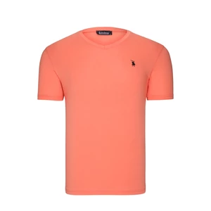 T8568 DEWBERRY V COLLAR MEN'S T-SHIRT-ON ORANGE