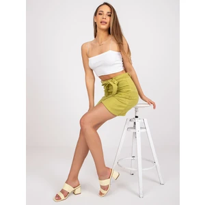 Light green mini skirt with ruffles from Vercelli