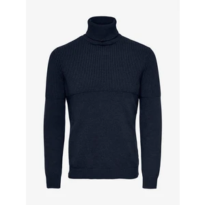 Dark Blue Men's Ribbed Turtleneck ONLY & SONS Al - Men