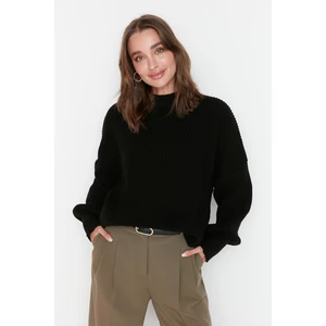 Trendyol Black Wide Fit Crew Neck Knitwear Sweater