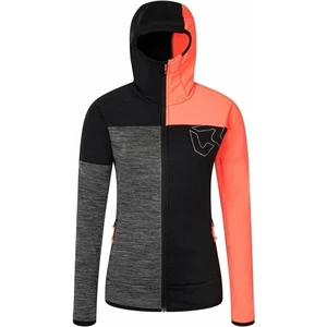 Rock Experience Kobra FZ Woman Fleece Caviar/Fiery Coral/Grey Melange L Outdoorová mikina