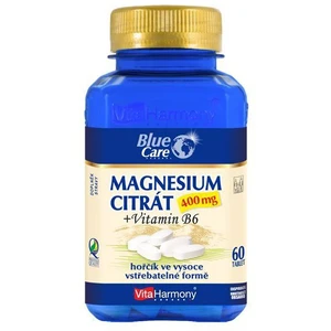 VitaHarmony Magnesium citrát 400 mg tablety pro podporu normální činnosti nervové soustavy, svalů, zubů a snížení míry únavy 60 tbl