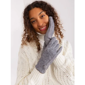 Dark grey knitted women's gloves