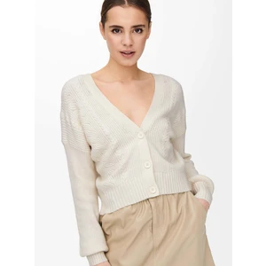 Cream Women's Ribbed Cardigan ONLY Katia - Women