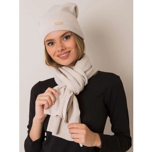 RUE PARIS Beige set: hat and scarf