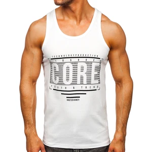 Maiou alb tank top cu imprimeu Bolf 14840