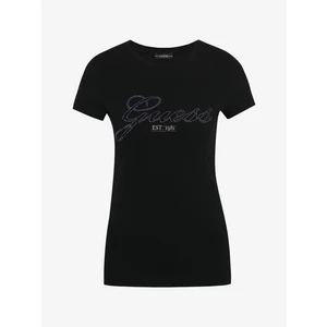 Černé dámské tričko s potiskem Guess Selina