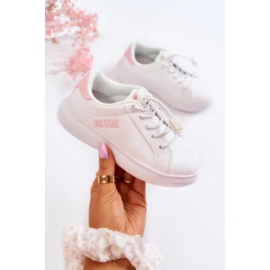 Kids Leather Sneakers Big Star - white/pink