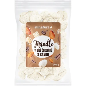 Allnature Mandle v bíle čokoládě s kávou 100 g