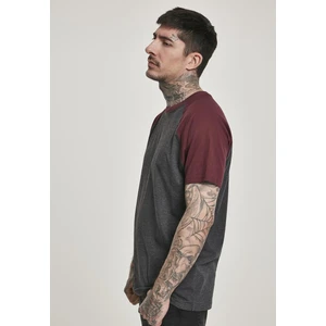 Raglan Contrast Tee cha/burgundy