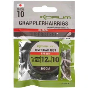 Korum náväzec grappler river hair rigs 1 m - veľkosť háčika 10 priemer 0,28 mm nosnosť 5,4 kg