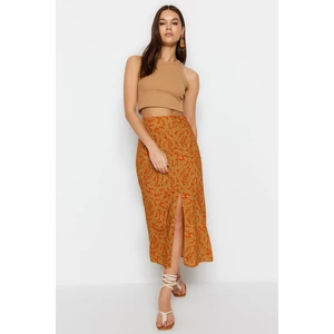 Trendyol Orange Woven Midi Skirt