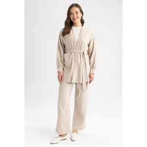 DEFACTO Wide Leg Muslin Trousers