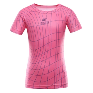 Dětské rychleschnoucí triko ALPINE PRO BASIKO neon knockout pink varianta pa