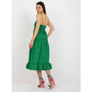 Green flowing dress with ruffle OCH BELLA