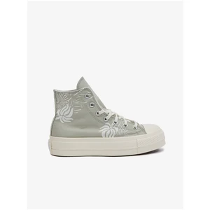 Light Green Women's Ankle Sneakers on the Converse Chuck Platform - Women