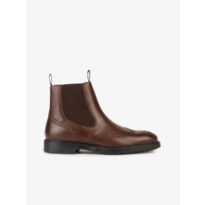 Brown Men's Leather Ankle Boots Geox Tiberio - Men