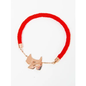 Bracelet with golden dog red