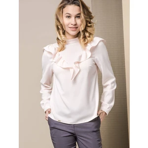 Lola blouse with frills at the front pink